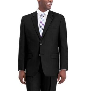 JM Haggar Jacket Mens 50R Black 2 Button Classic Fit Groom Father Of The Bride